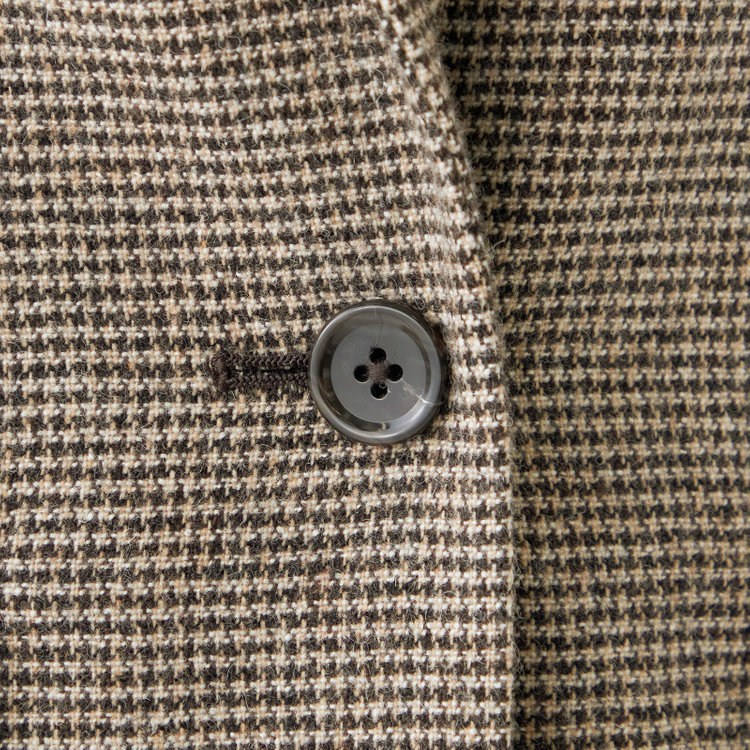シルバーライン 【RELAX TAPERED】【秋冬】1釦ピークドラペルジャケット/ブラウン×ハウンドトゥース/RE:NEWOOL 茶中間
