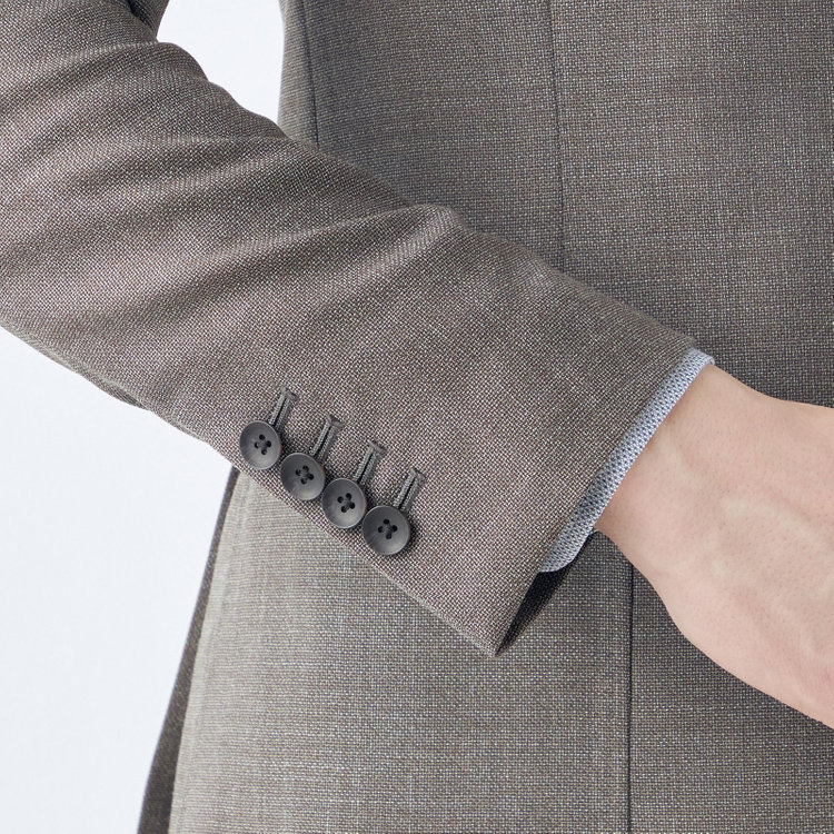 シルバーライン 【発送在庫あり】【CLASSICO TAPERED】【春夏】3釦段返りシングルスーツ 2タック/ブラウン/パッチポケット/ウエストムーブ仕様/MARZOTTO/※パンツ裾直し必要 茶中間