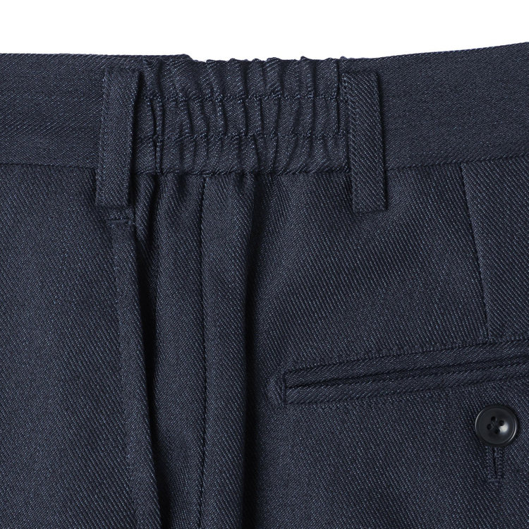 ブラックライン 【SLIM TAPERED】【年間】 2釦シングルスリーピーススーツ 0タック/ ダークネイビー×デジタルデニム  /ウエストシャーリング/ 4S TAKE OUT SUITS / ※パンツ裾上げ済仕様 紺濃色