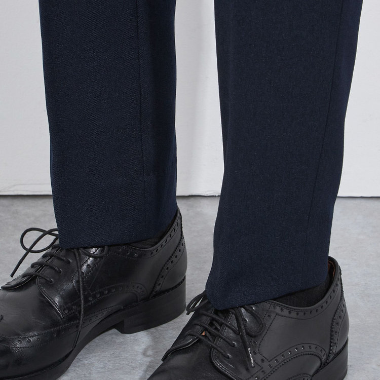 ソノタ 【BLACK LINE】【秋冬】ドローコード0タックパンツ/ネイビー/ウエストシャーリング仕様/※裾上げ済み仕様 紺中間