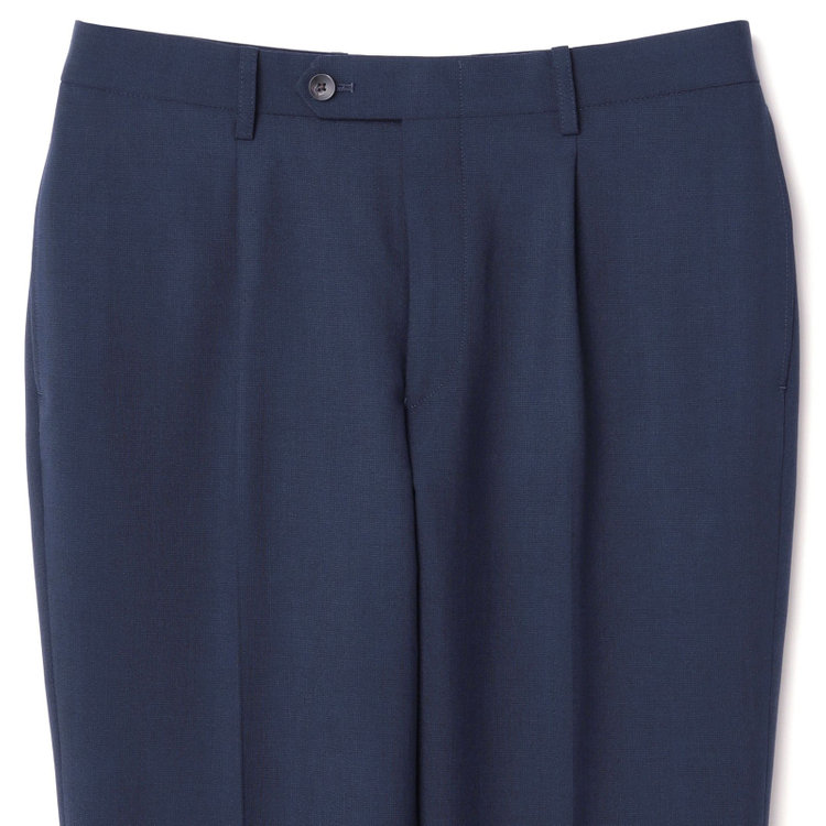 SUIT SELECT　アウトレット 【WEB限定/OUTLET/汚れ・キズ等有】【CLASSICO TAPERED】【秋冬】スペアパンツ付き/2釦シングルスーツ 1タック/ネイビー×ソリッド/ウォッシャブル/※裾上げ必要※スラックス汚れ 紺中間