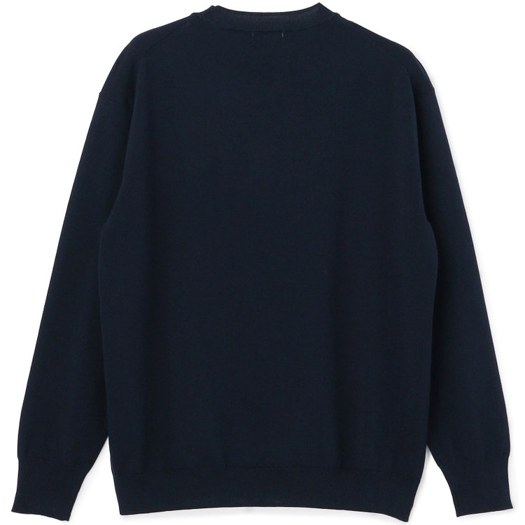 スーツセレクト 【RBC】コットンブレンドクルーネックニット/ネイビー/マシンウォッシャブル/「UVカット」「接触冷感」 紺中間