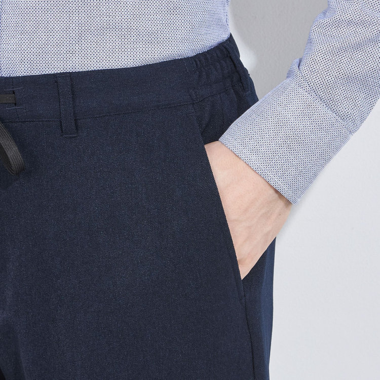 ソノタ 【BLACK LINE】【秋冬】ドローコード0タックパンツ/ネイビー/ウエストシャーリング仕様/※裾上げ済み仕様 紺中間