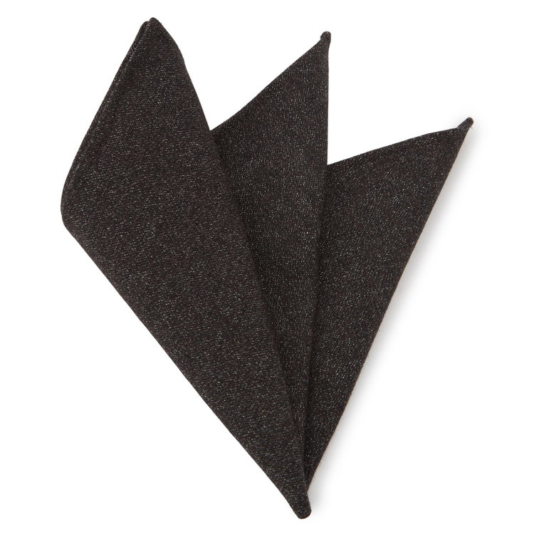 シルバーライン ウールコットンブレンドポケットチーフ/ブラウン 茶中間