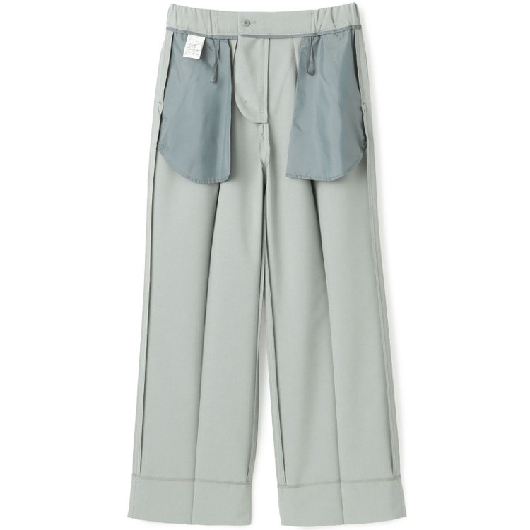 シルバーライン 【RELAX WIDE】【春夏】 2釦1掛けダブルジャケットワイドパンツスーツ/グレー/4S SUSTAINABILITY&ECOLOGY FABRIC/※パンツ裾上げ済仕様 グレー淡色