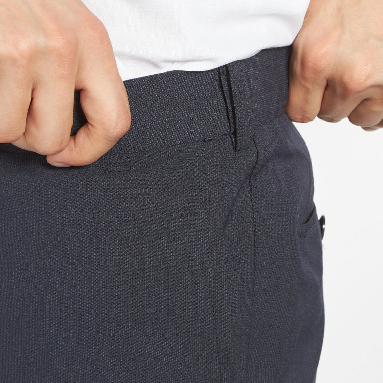 ブラックライン 【SLIM TAPERED_2】【春夏】2釦シングルスーツ 0タック/ネイビー×ヘアラインストライプ/ウエストシャーリング/4S SUSTAINABILITY&ECOLOGY FABRIC/ウォッシャブル/※パンツ裾上げ済仕様 紺中間