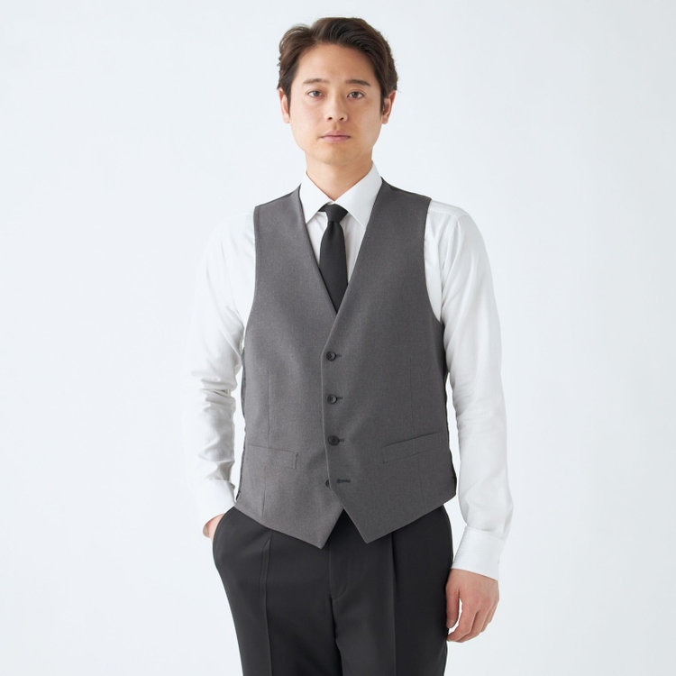 ブラックライン 【BL】【年間】リバーシブルジレ(ベスト)/ブラック×ソリッド＆グレー×ソリッド/4S グレー濃色