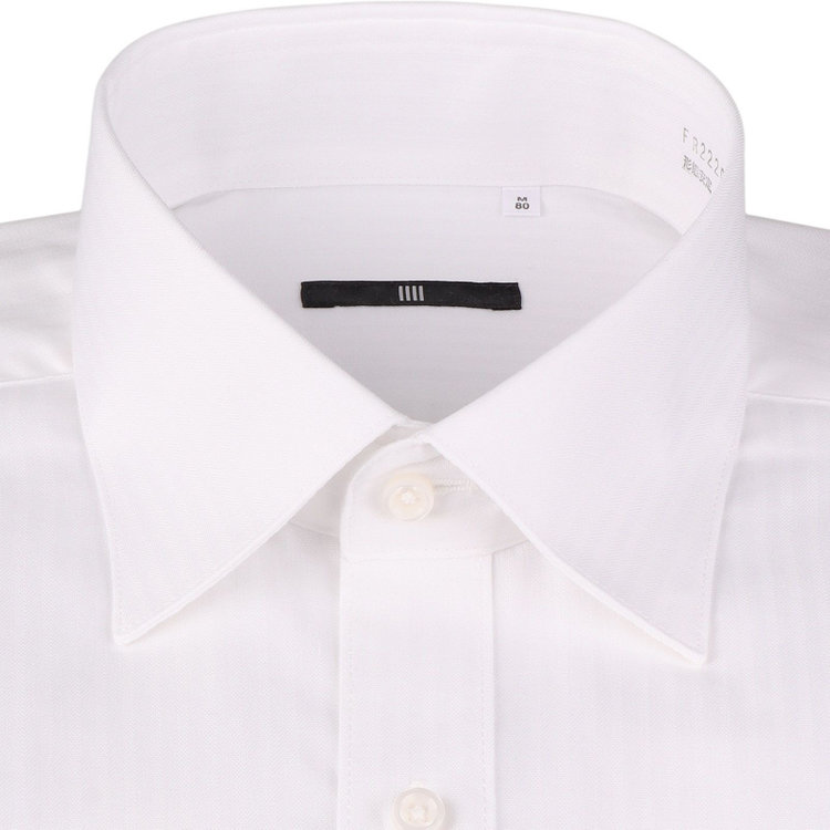 ブラックライン 【BLACK LINE】【形態安定】ワイドカラードレスワイシャツ/ホワイト×ドビーストライプ 白