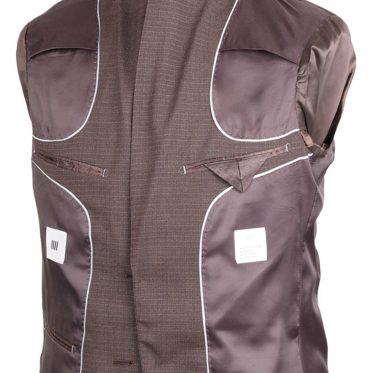 スーツセレクト 【WEB限定/OUTLET】【CLASSICO TAPERED】【春夏】スペアパンツ付き/2釦シングルスーツ 1タック/ブラウン×チェック/ウエストシャーリング/4S SUSTAINABILITY&ECOLOGY FABRIC ブラウン系(茶)