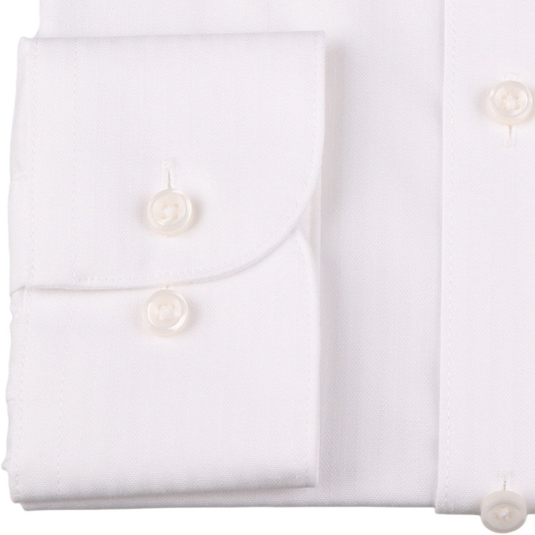 ブラックライン 【BLACK LINE】【形態安定】ワイドカラードレスワイシャツ/ホワイト×ドビーストライプ 白