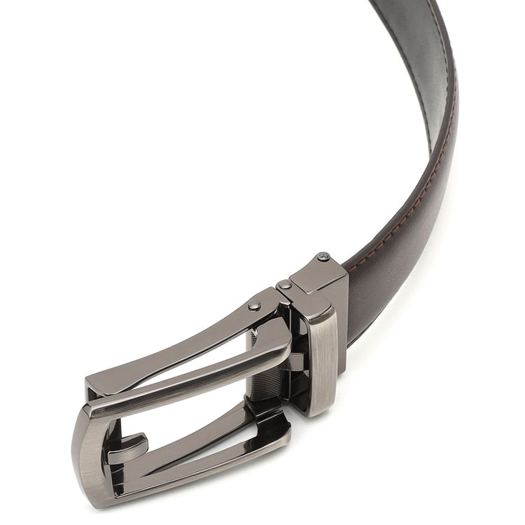 シルバーライン 【フリーアジャスト仕様/5mm間隔/32段階】バックルロングベルト 2.9cm幅/ブラウン(ウエスト120cmまで対応) 茶濃色