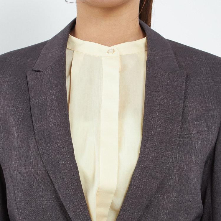 シルバーライン 【SILVER LINE】【秋冬】1釦パンツスーツ/グレー×チェック/ウォッシャブル/ウエストシャーリング/4S SUSTAINABILITY&ECOLOGY FABRIC/※パンツ裾上げ済仕様 グレー中間