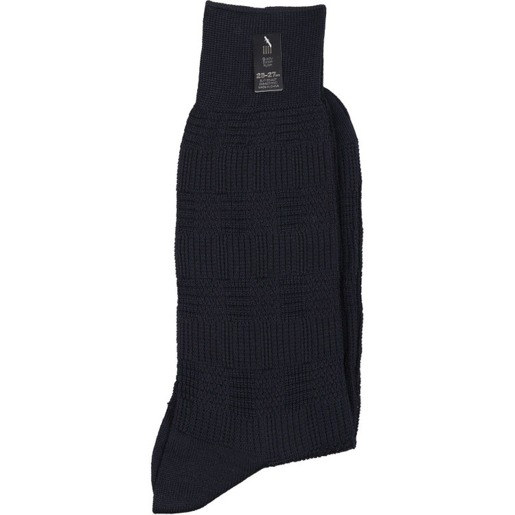 スーツセレクト 【発送在庫あり】ソックス/ネイビー×シャドーチェック 紺中間