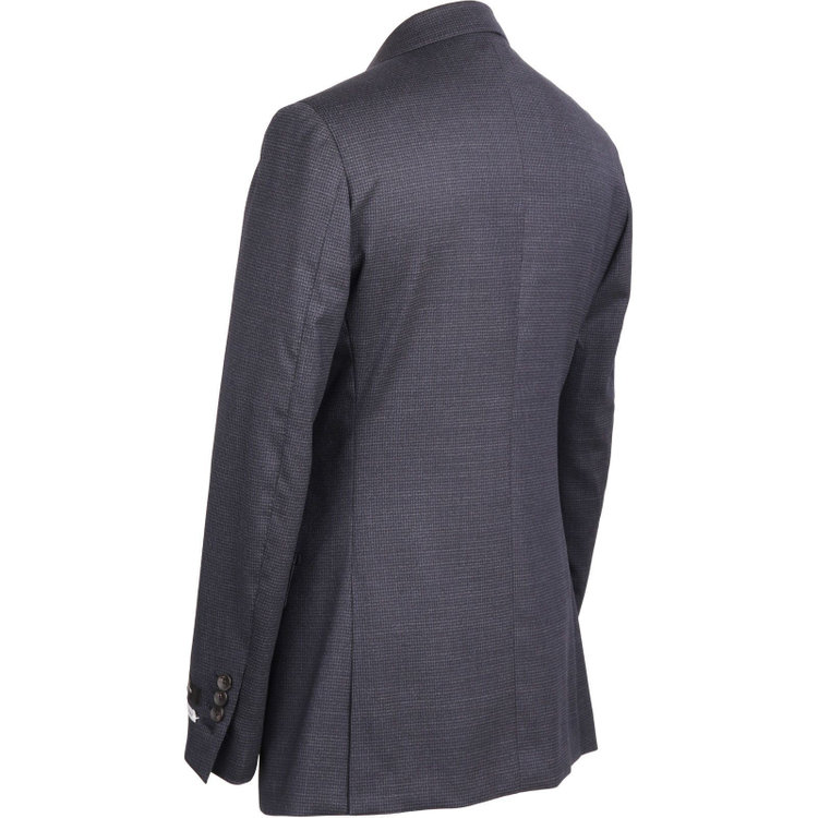 スーツセレクト 【CLASSICO TAPERED】【秋冬】コーディネートパンツ付き/2釦シングルスーツ 1タック/ネイビー＆ブラック×ハウンドトゥース+ダークグレーパンツ/シャーリング仕様/NEW ZEALAND WOOL MIX ネイビー系(紺)