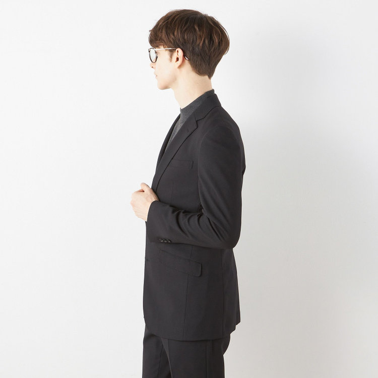 ブラックライン 【SLIM TAPERED_2】【年間】2釦シングルテーパードパンツスーツ 0タック/ブラック/ウエストシャーリング/4S/※パンツ裾上げ済仕様 黒