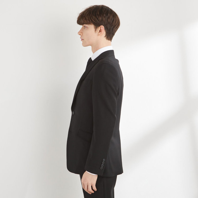 ブラックライン 【NEW-X】【年間】【フォーマル対応可】 2釦シングルスーツ 0タック/ブラック×ソリッド/LIMITED EDITION/Premium Black/※裾上げ必要 黒