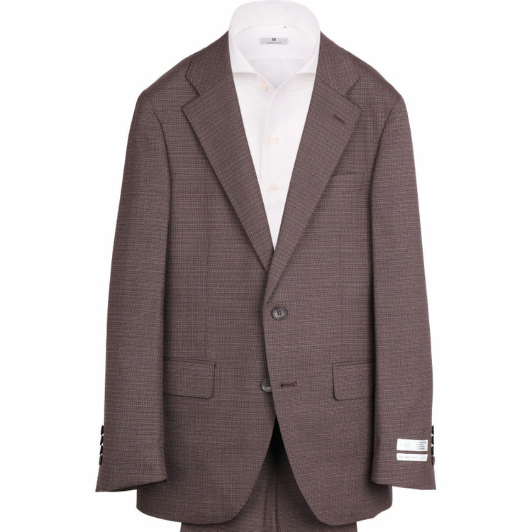 スーツセレクト 【WEB限定/OUTLET】【CLASSICO TAPERED】【春夏】スペアパンツ付き/2釦シングルスーツ 1タック/ブラウン×チェック/ウエストシャーリング/4S SUSTAINABILITY&ECOLOGY FABRIC ブラウン系(茶)