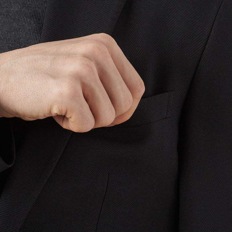 ブラックライン 【SLIM TAPERED_2】【年間】2釦シングルテーパードパンツスーツ 0タック/ブラック/ウエストシャーリング/4S/※パンツ裾上げ済仕様 黒