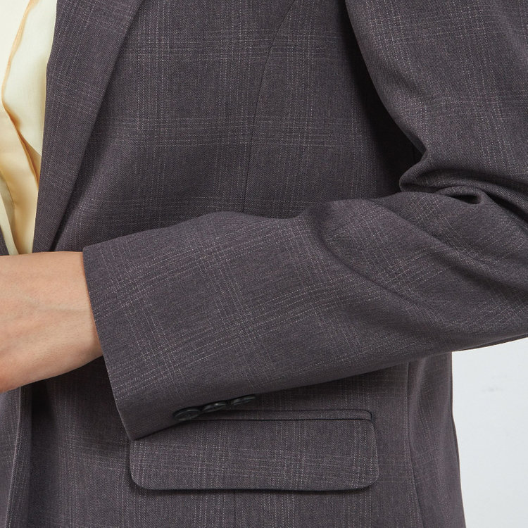 シルバーライン 【SILVER LINE】【秋冬】1釦パンツスーツ/グレー×チェック/ウォッシャブル/ウエストシャーリング/4S SUSTAINABILITY&ECOLOGY FABRIC/※パンツ裾上げ済仕様 グレー中間