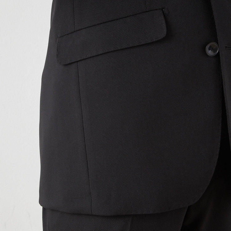 ブラックライン 【SLIM TAPERED_2】【年間】2釦シングルテーパードパンツスーツ 0タック/ブラック/ウエストシャーリング/4S/※パンツ裾上げ済仕様 黒