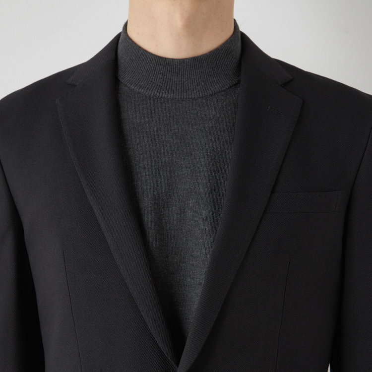 ブラックライン 【SLIM TAPERED_2】【年間】2釦シングルテーパードパンツスーツ 0タック/ブラック/ウエストシャーリング/4S/※パンツ裾上げ済仕様 黒