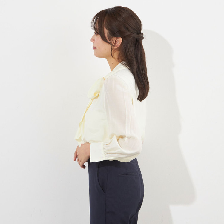 サマンサ 【SUIT SELECT×Samantha Thavasa】【長袖】リボンブラウス/イエロー 黄中間
