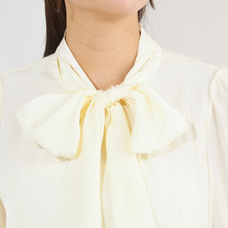 サマンサ 【SUIT SELECT×Samantha Thavasa】【長袖】リボンブラウス/イエロー 黄中間