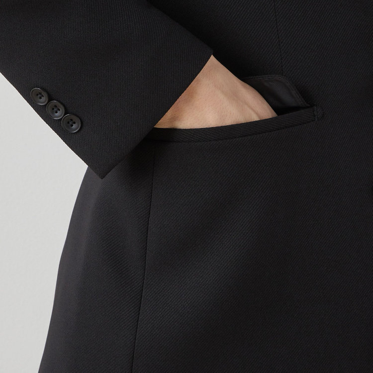 ブラックライン 【SLIM TAPERED_2】【年間】2釦シングルテーパードパンツスーツ 0タック/ブラック/ウエストシャーリング/4S/※パンツ裾上げ済仕様 黒