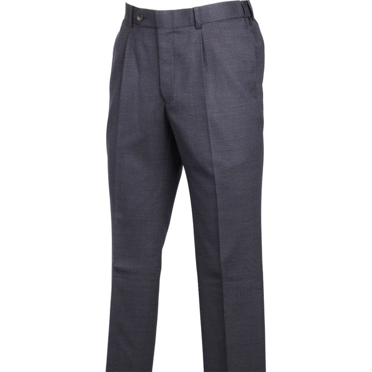 スーツセレクト 【CLASSICO TAPERED】【秋冬】コーディネートパンツ付き/2釦シングルスーツ 1タック/ネイビー＆ブラック×ハウンドトゥース+ダークグレーパンツ/シャーリング仕様/NEW ZEALAND WOOL MIX ネイビー系(紺)