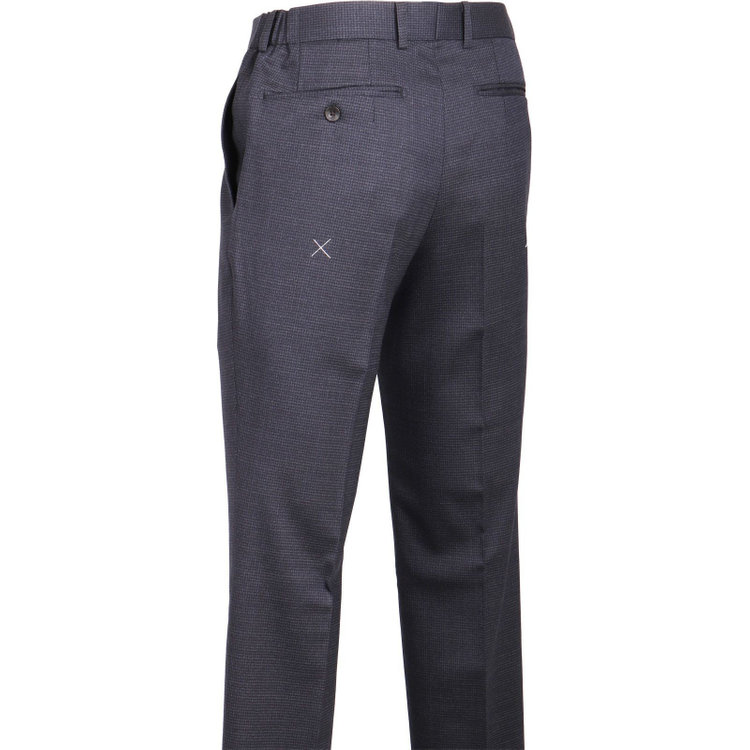 スーツセレクト 【CLASSICO TAPERED】【秋冬】コーディネートパンツ付き/2釦シングルスーツ 1タック/ネイビー＆ブラック×ハウンドトゥース+ダークグレーパンツ/シャーリング仕様/NEW ZEALAND WOOL MIX ネイビー系(紺)