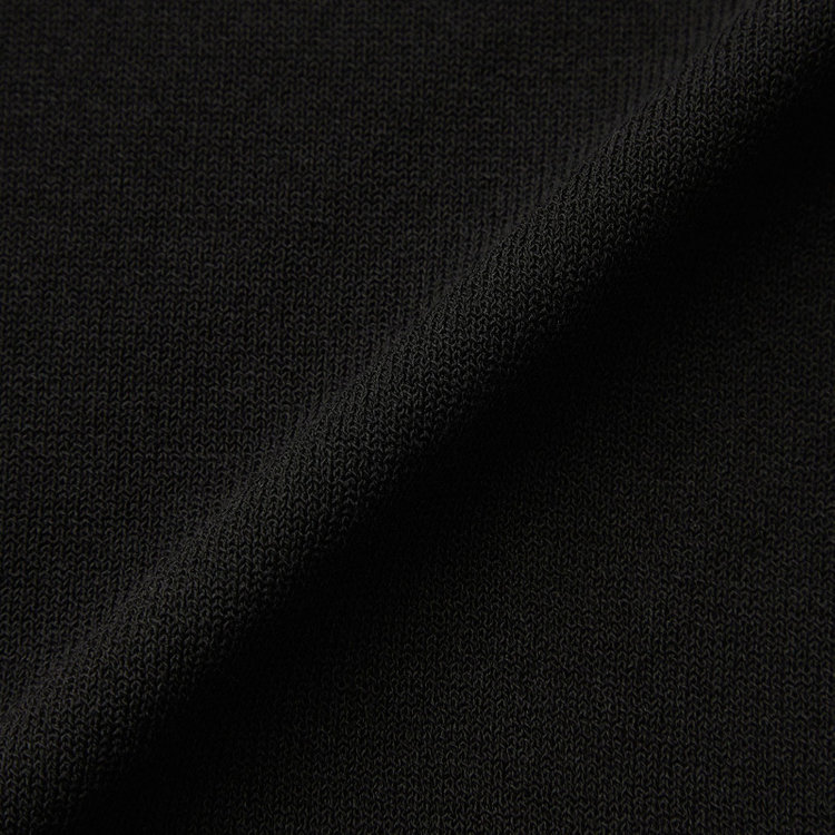 スーツセレクト 【RBC】【5分袖】コットンブレンドクルーネックニット/ブラック/マシンウォッシャブル 黒