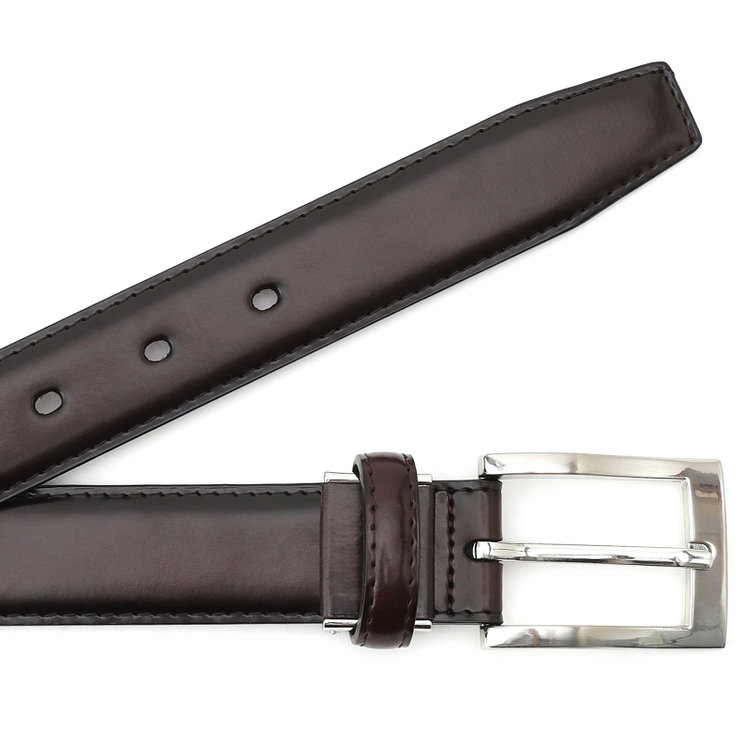 ブラックライン ピンバックルベルト 3.0幅/ダークブラウン(ウエスト95cmまで対応) 茶中間