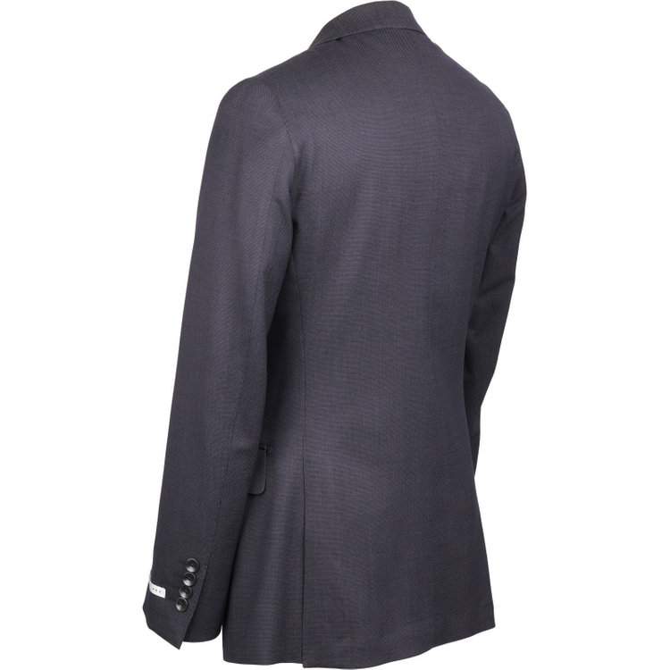 スーツセレクト 【発送在庫あり】【CLASSICO TAPERED】【年間】2釦シングルスリーピーススーツ 1タック/ネイビー×ピンドット ネイビー系(紺)