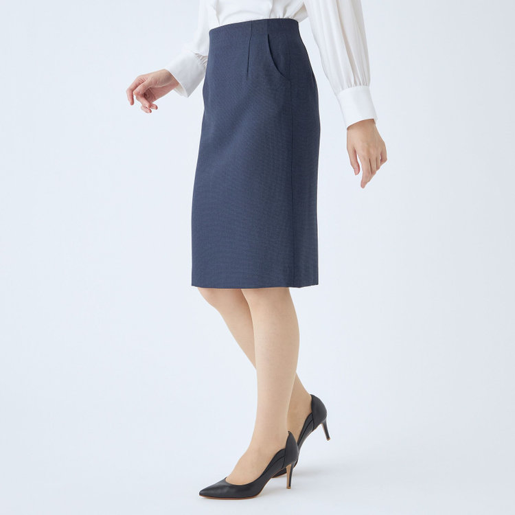 シルバーライン 【RELAX TAPERED】【年間】タイトスカート/ネイビー/ウォッシャブル 紺中間