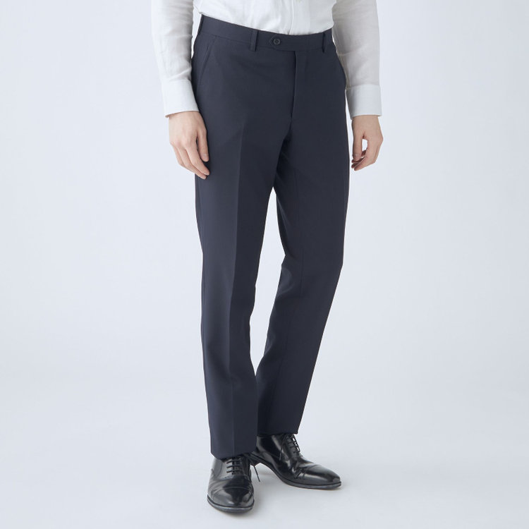 ブラックライン 【KSW】【年間】2釦シングルスーツ 0タック/ネイビー×シャドーストライプ/ウォッシャブルパンツ※裾上げ必要 紺濃色