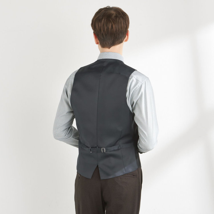 ブラックライン 【SLIM TAPERED_2】【秋冬】2釦シングルスリーピーススーツ 0タック/ブラウン×チェック/ウエストシャーリング/4S SUSTAINABILITY&ECOLOGY FABRIC/※パンツ裾上げ済仕様 茶濃色