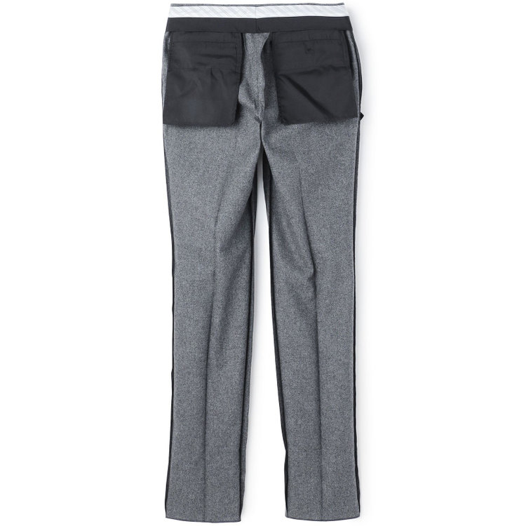 シルバーライン 【5DAYS CLOSET】【RBC】【秋冬】ウールブレンド1タックテーパードパンツ/グレー/ウエストムーブ/RE:NEWOOL/※裾上げ必要 グレー中間