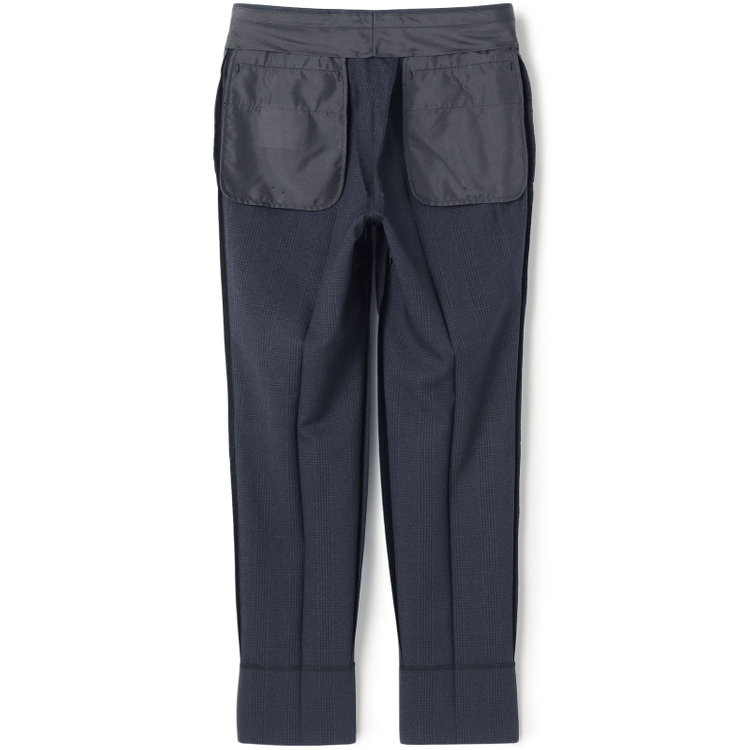 シルバーライン 【CLASSICO TAPERED】【秋冬】2釦シングルスリーピーススーツ 1タックテーパードパンツ/ネイビー×チェック/ウエストムーブ/4S SUSTAINABILITY&ECOLOGY FABRIC/※パンツ裾上げ済仕様 紺濃色