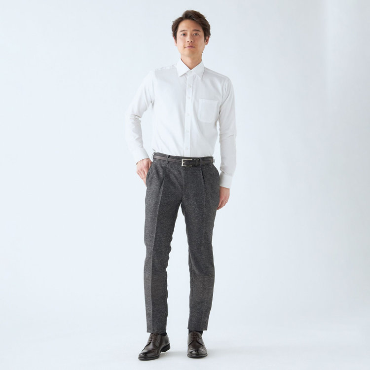 シルバーライン 【RBC】【春夏】ポリエステル1タックテーパードパンツ/ブラック/ウエストムーブ仕様/4S SUSTAINABILITY&ECOLOGY FABRIC/※裾上げ必要 黒