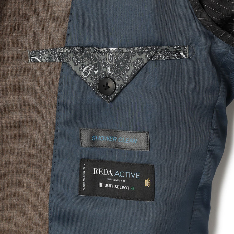 シルバーライン 【CLASSICO TAPERED】【春夏】2釦シングルスーツ 1タック/ブラウン/ウエストムーブ/REDA ACTIVE/NEW ZEALAND MERINO/SHOWER CLEAN/※パンツ裾上げ済仕様 茶淡色