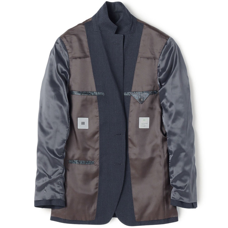 シルバーライン 【CLASSICO TAPERED】【秋冬】2釦シングルスリーピーススーツ 1タックテーパードパンツ/ネイビー×チェック/ウエストムーブ/4S SUSTAINABILITY&ECOLOGY FABRIC/※パンツ裾上げ済仕様 紺濃色