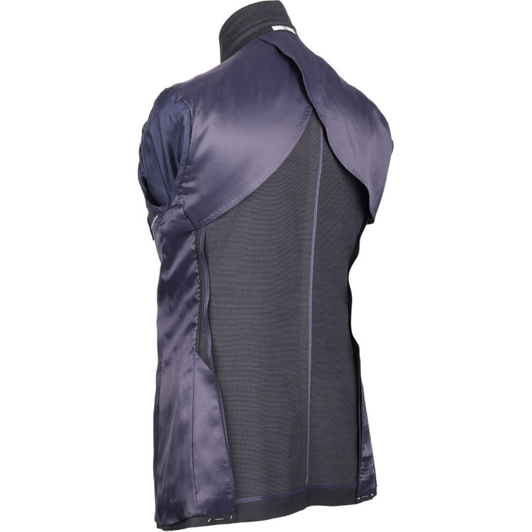 スーツセレクト 【発送在庫あり】【CLASSICO TAPERED】【年間】2釦シングルスリーピーススーツ 1タック/ネイビー×ピンドット ネイビー系(紺)