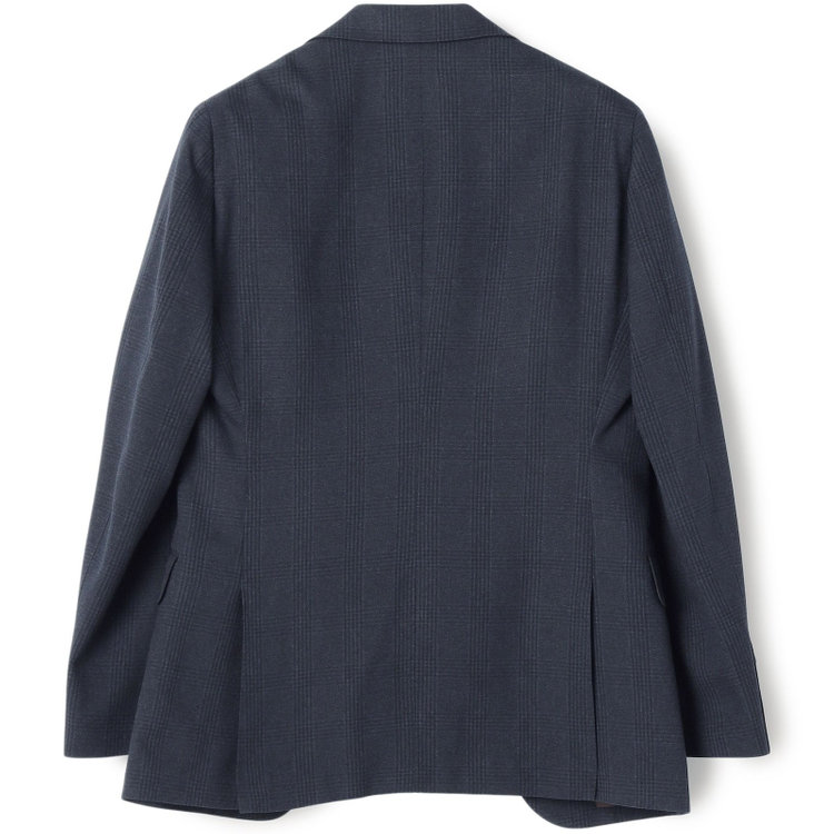 シルバーライン 【CLASSICO TAPERED】【秋冬】2釦シングルスリーピーススーツ 1タックテーパードパンツ/ネイビー×チェック/ウエストムーブ/4S SUSTAINABILITY&ECOLOGY FABRIC/※パンツ裾上げ済仕様 紺濃色