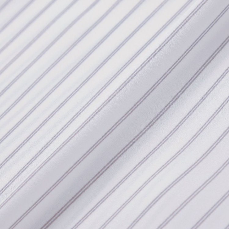 シルバーライン 【SILVER LINE/7分袖】バンドカラープルオーバー/ホワイト×グレー/「ウォッシャブル可能」「2WAYストレッチ」「防シワ」「UV加工」「接触冷感」 グレー淡色