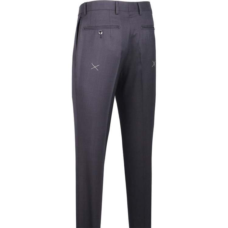 スーツセレクト 【発送在庫あり】【CLASSICO TAPERED】【年間】2釦シングルスリーピーススーツ 1タック/ネイビー×ピンドット ネイビー系(紺)