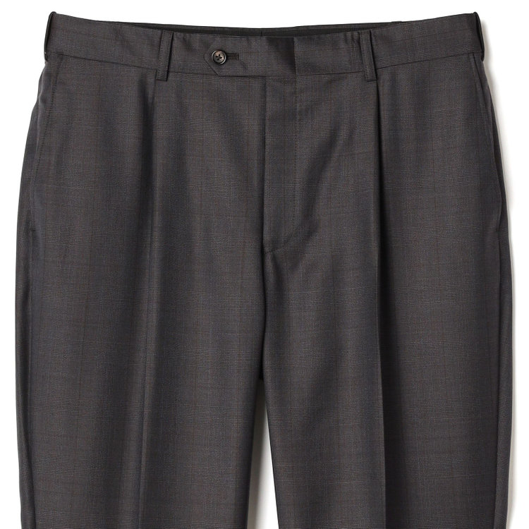 シルバーライン 【先行予約】【CLASSICO TAPERED】【秋冬】2釦シングルスーツ 1タック/ブラウン×メランジ調グレンチェック/ウエストムーブ/Ermenegildo Zegna Traveller/※裾上げ必要 茶濃色