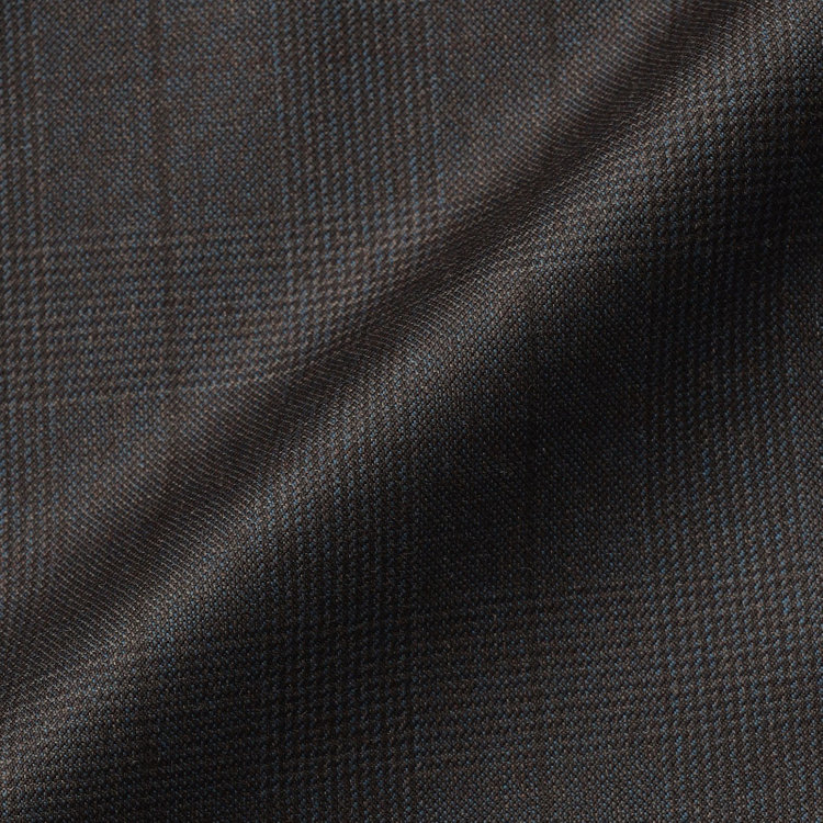 シルバーライン 【先行予約】【CLASSICO TAPERED】【秋冬】2釦シングルスーツ 1タック/ブラウン×メランジ調グレンチェック/ウエストムーブ/Ermenegildo Zegna Traveller/※裾上げ必要 茶濃色