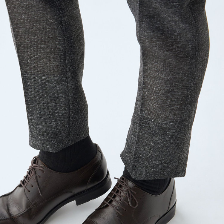 シルバーライン 【RBC】【春夏】ポリエステル1タックテーパードパンツ/ブラック/ウエストムーブ仕様/4S SUSTAINABILITY&ECOLOGY FABRIC/※裾上げ必要 黒