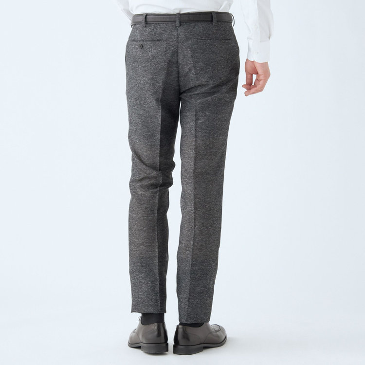 シルバーライン 【RBC】【春夏】ポリエステル1タックテーパードパンツ/ブラック/ウエストムーブ仕様/4S SUSTAINABILITY&ECOLOGY FABRIC/※裾上げ必要 黒