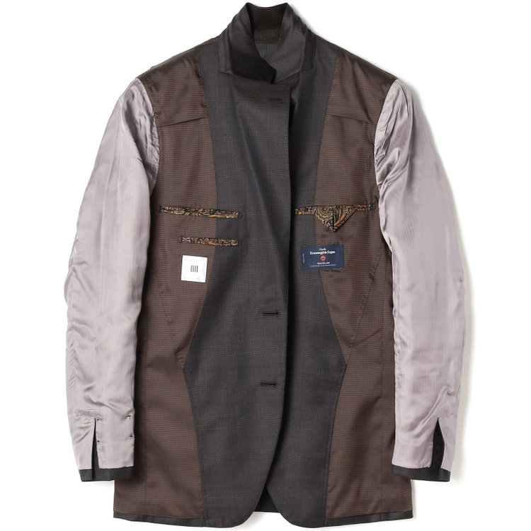 シルバーライン 【先行予約】【CLASSICO TAPERED】【秋冬】2釦シングルスーツ 1タック/ブラウン×メランジ調グレンチェック/ウエストムーブ/Ermenegildo Zegna Traveller/※裾上げ必要 茶濃色